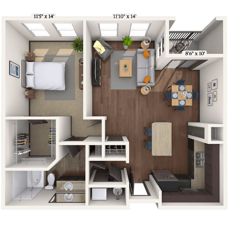 Floorplan image of unit 2221