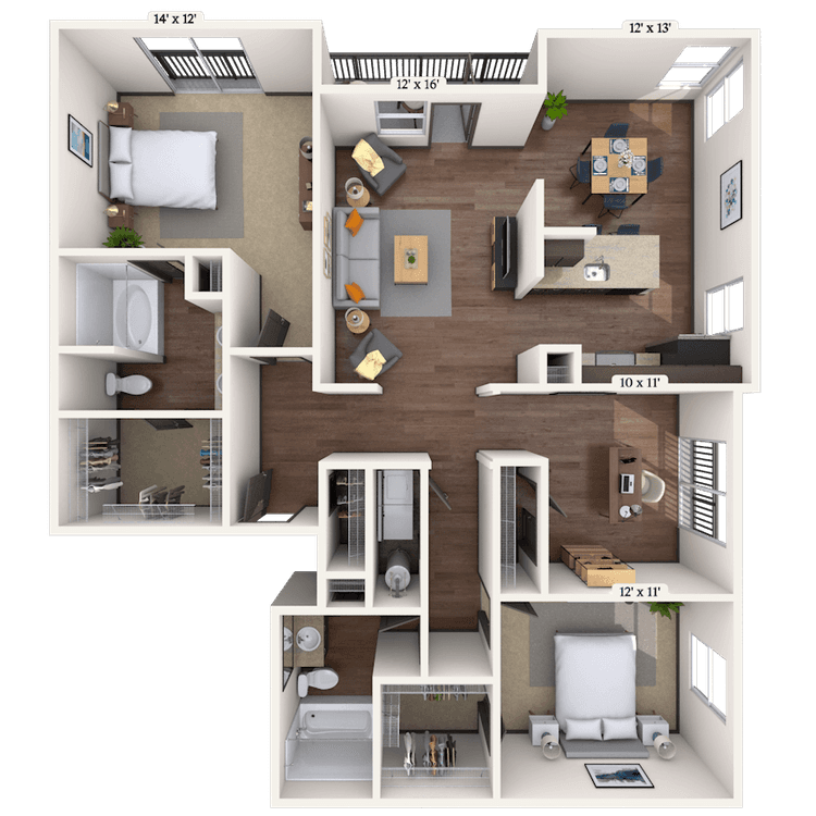 Floorplan image of unit 4306
