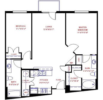 Floorplan image of unit 2624