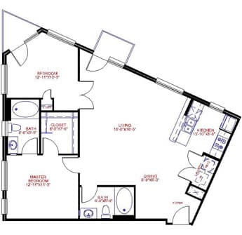 Floorplan image of unit 2802