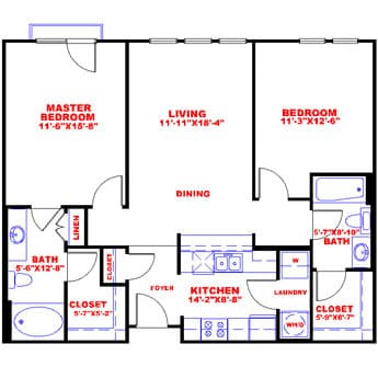 Floorplan image of unit 2909
