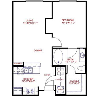 Floorplan image of unit 3709