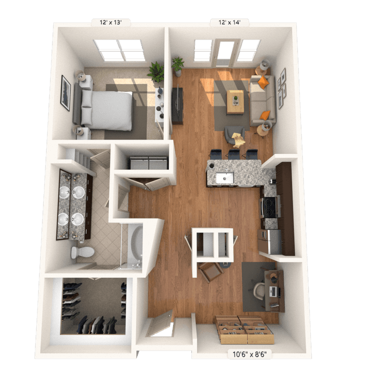 Floorplan image of unit 4107