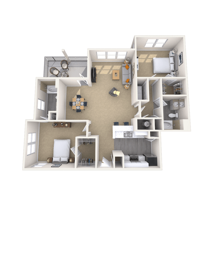 Floorplan image of unit 1445