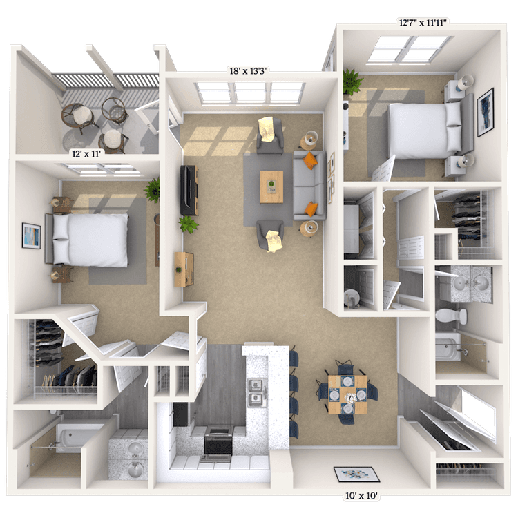 Floorplan image of unit 1038