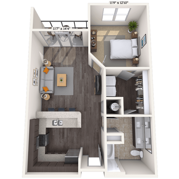 Floorplan image of unit 301