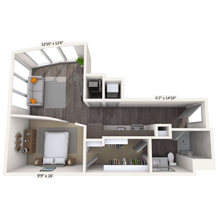 Floorplan image of unit 1217