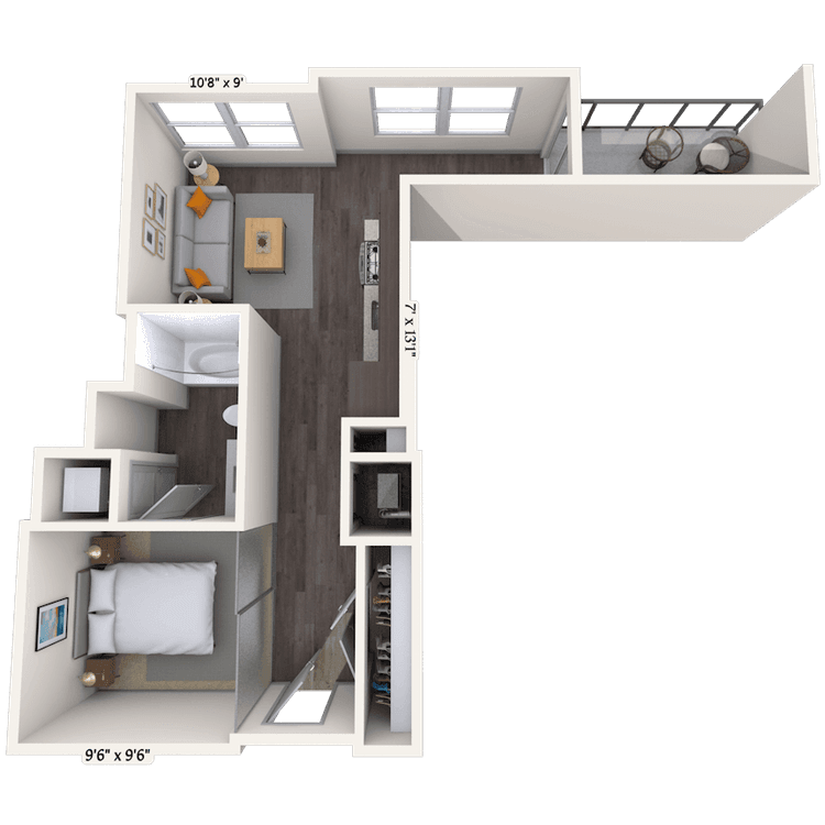 Floorplan image of unit 1604