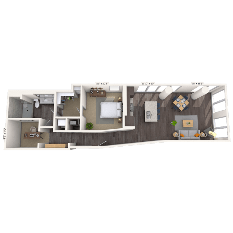Floorplan image of unit 1712