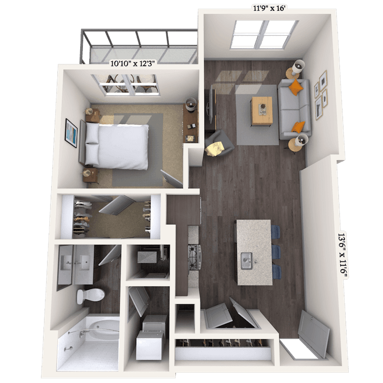 Floorplan image of unit 705