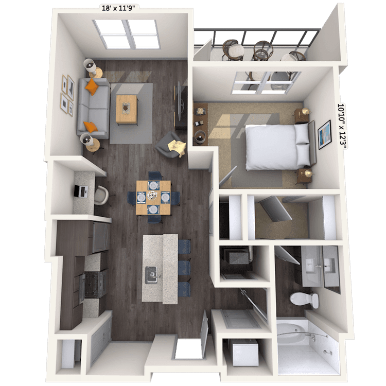 Floorplan image of unit 711