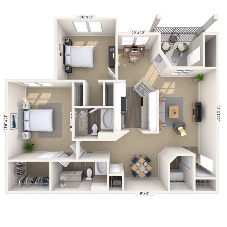 Floorplan image of unit 11306