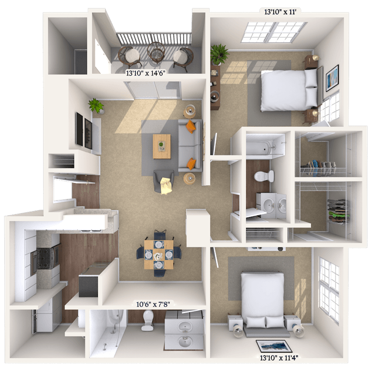 Floorplan image of unit 111115