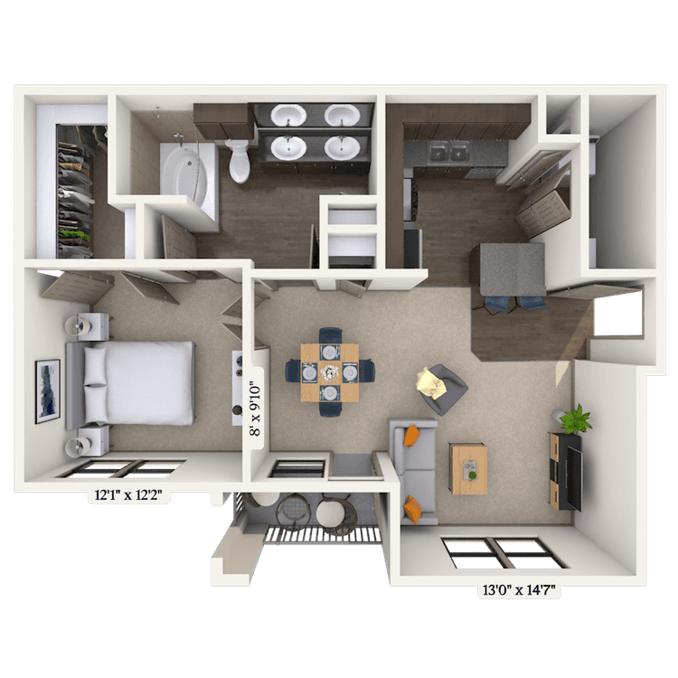 Floorplan image of unit 12305