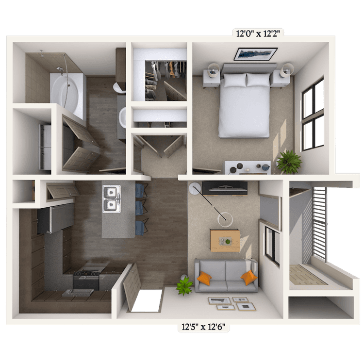 Floorplan image of unit 01305