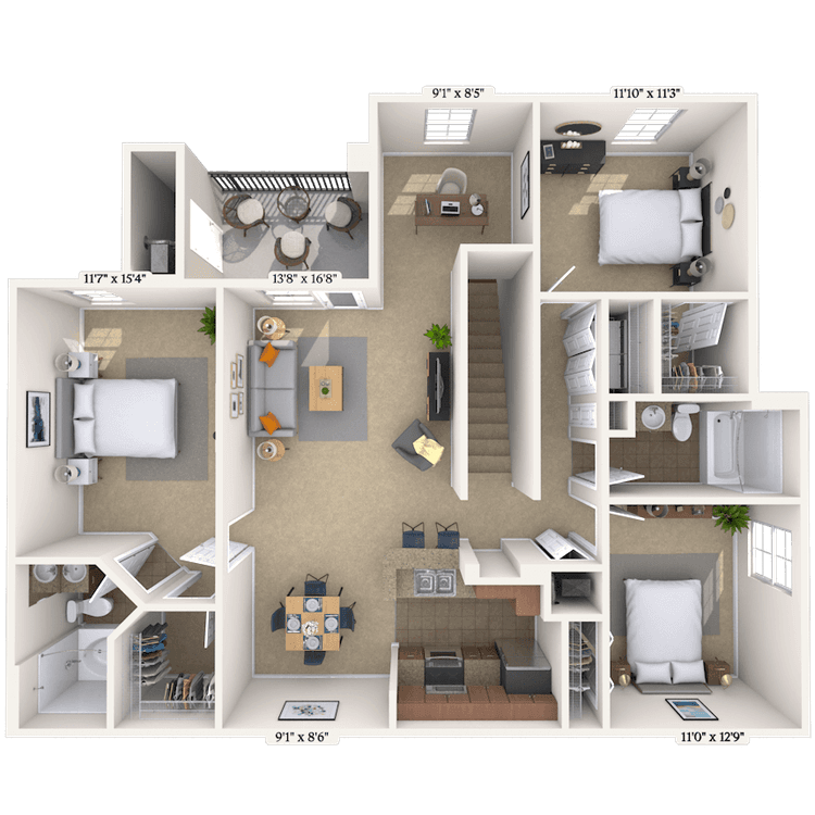 Floorplan image of unit 0103208