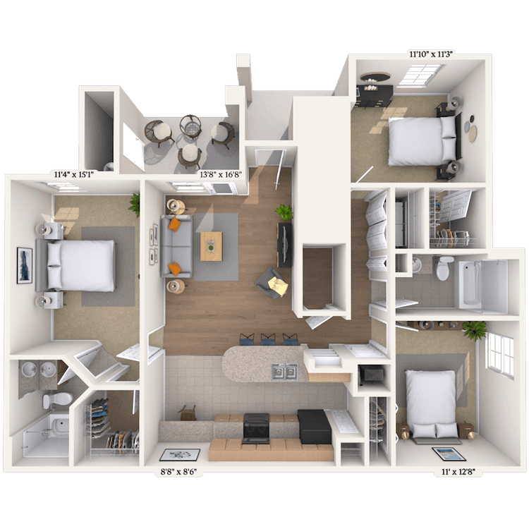 Floorplan image of unit 029104