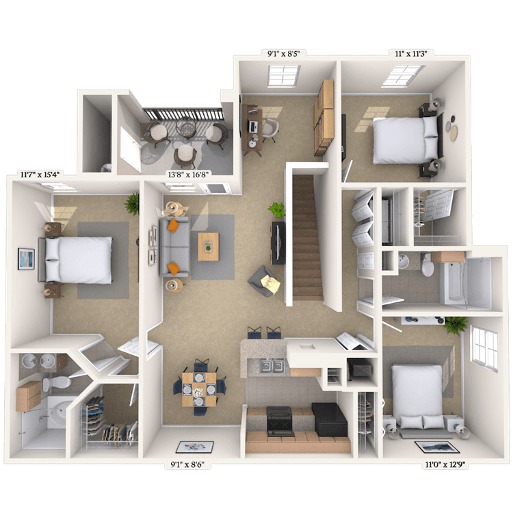 Floorplan image of unit 0105208