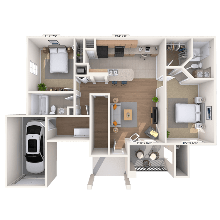 Floorplan image of unit 0104107