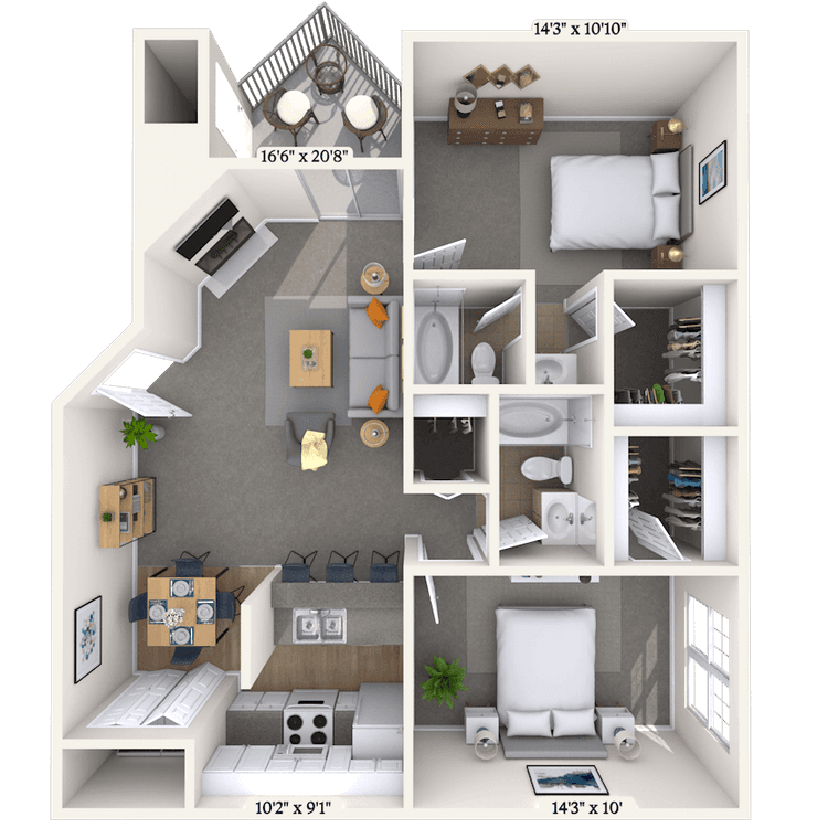 Floorplan image of unit 021414