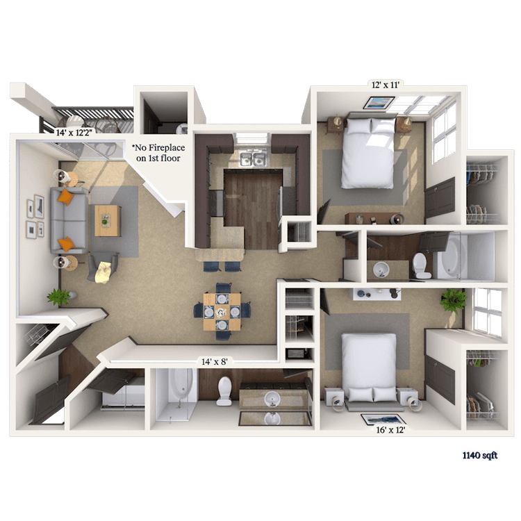 Floorplan image of unit 011438