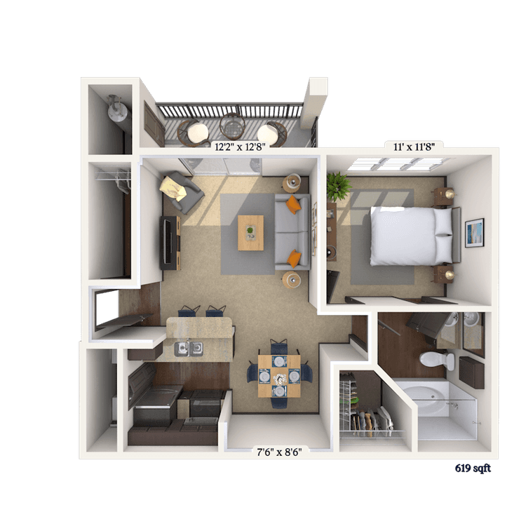 Floorplan image of unit 01235