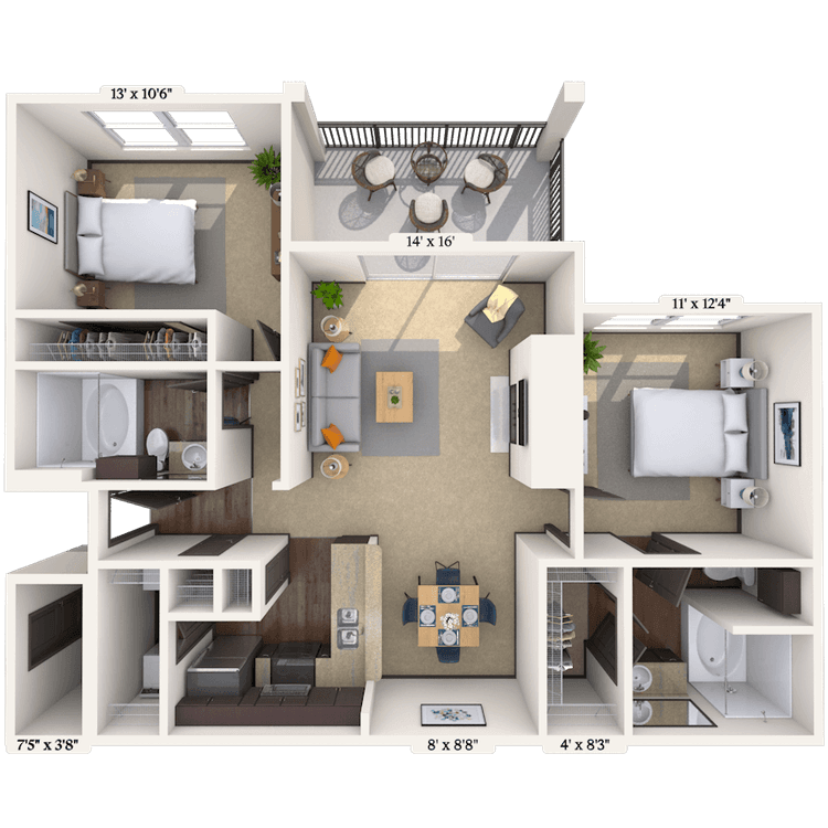 Floorplan image of unit 04433