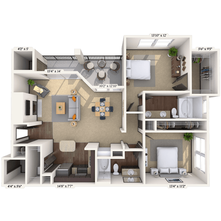 Floorplan image of unit 151523