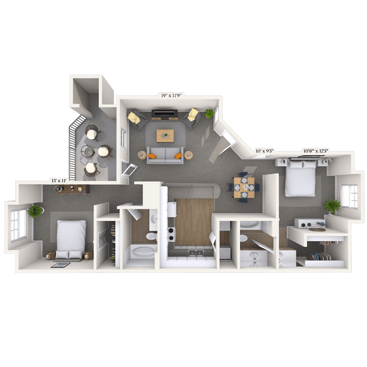 Floorplan image of unit 011225F