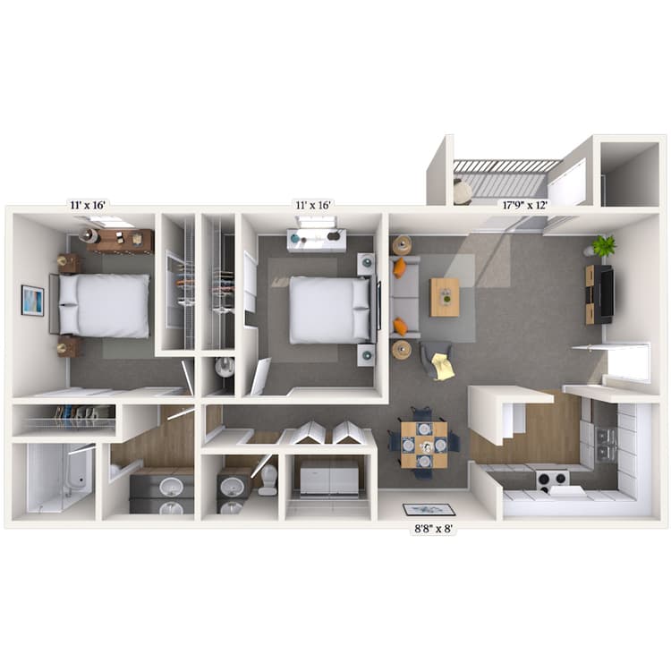 Floorplan image of unit 4040B