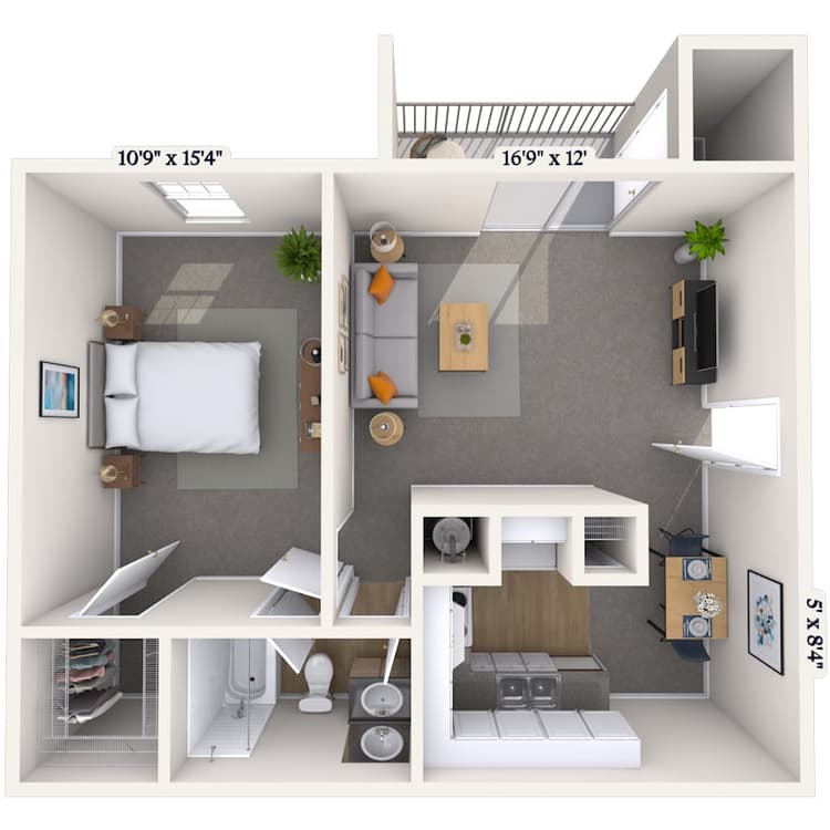 Floorplan image of unit 4343E