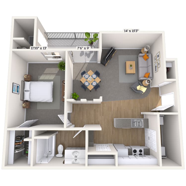 Floorplan image of unit 1246