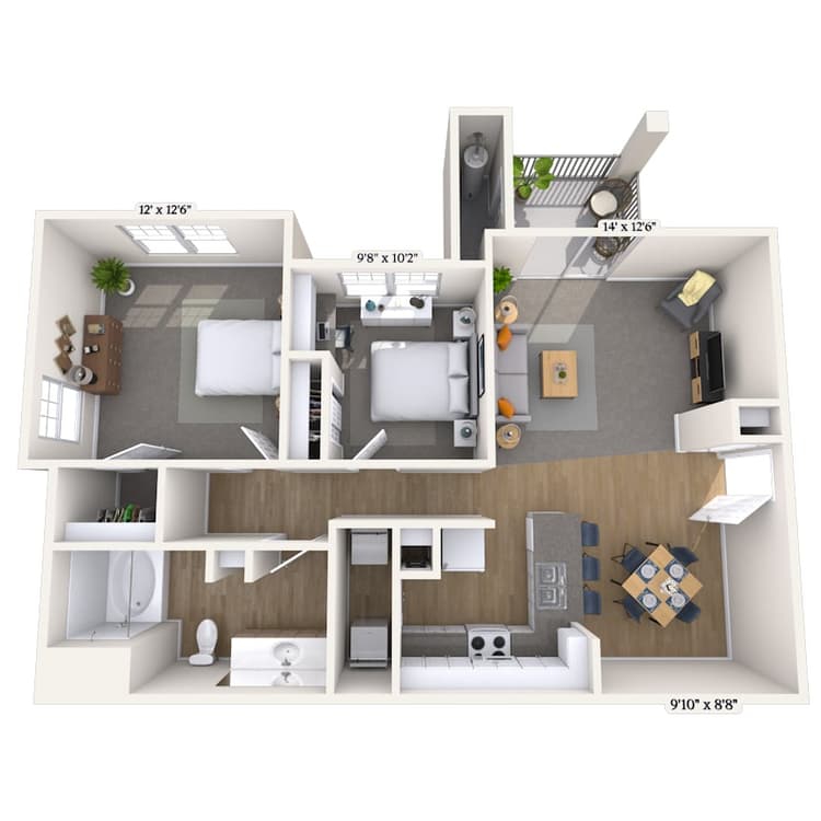 Floorplan image of unit 2125