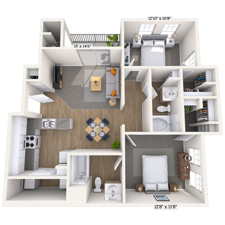 Floorplan image of unit 2166