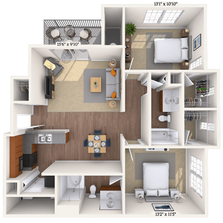 Floorplan image of unit 101074