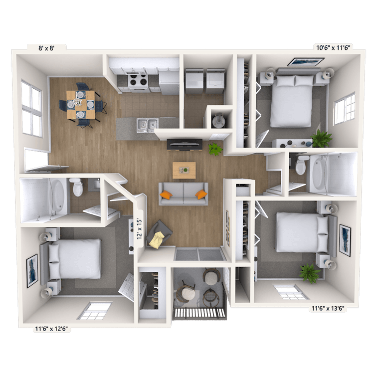 Floorplan image of unit 011002