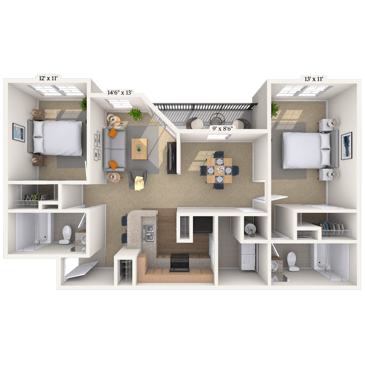 Floorplan image of unit 08832