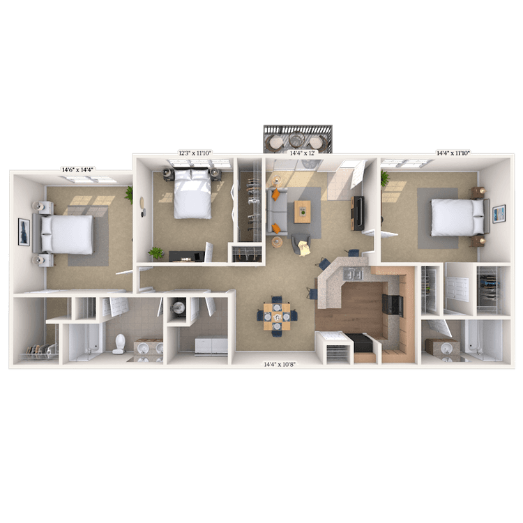 Floorplan image of unit 252502