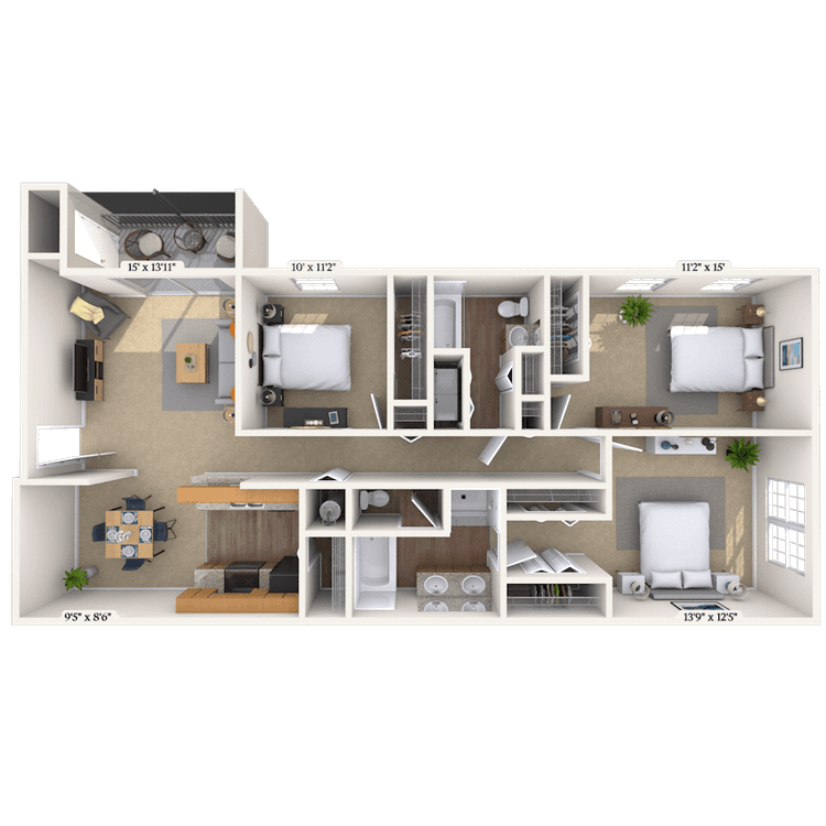 Floorplan image of unit 01130732