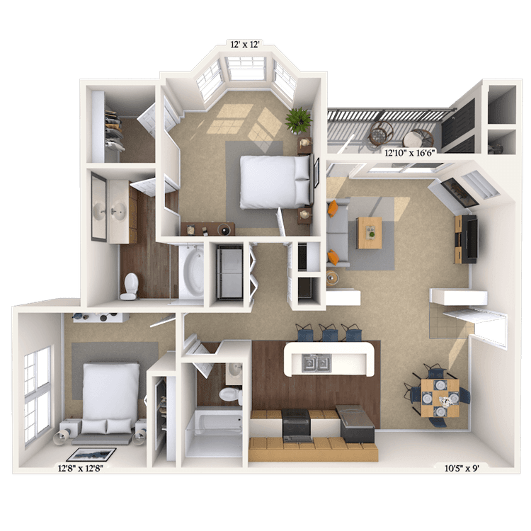 Floorplan image of unit 02232