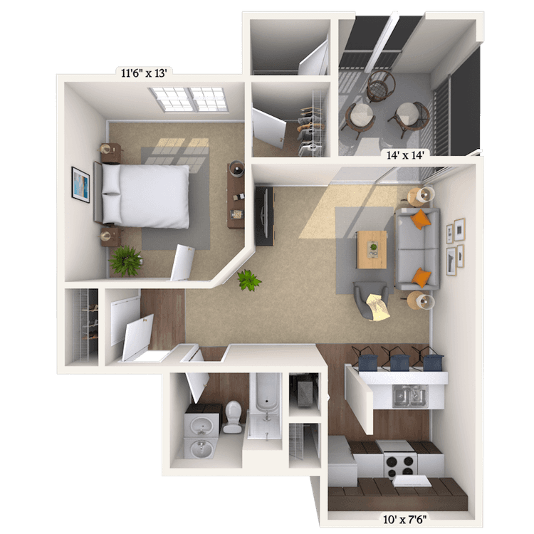 Floorplan image of unit 1111R