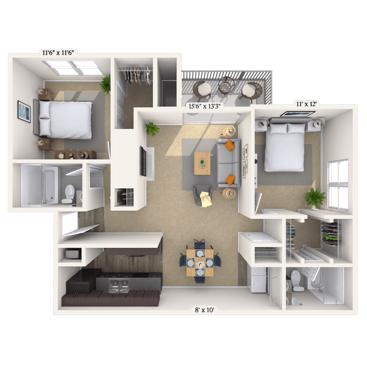 Floorplan image of unit 2121F