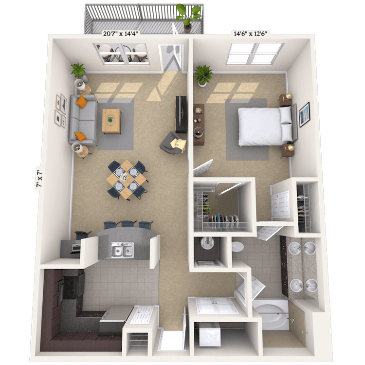 Floorplan image of unit 01169
