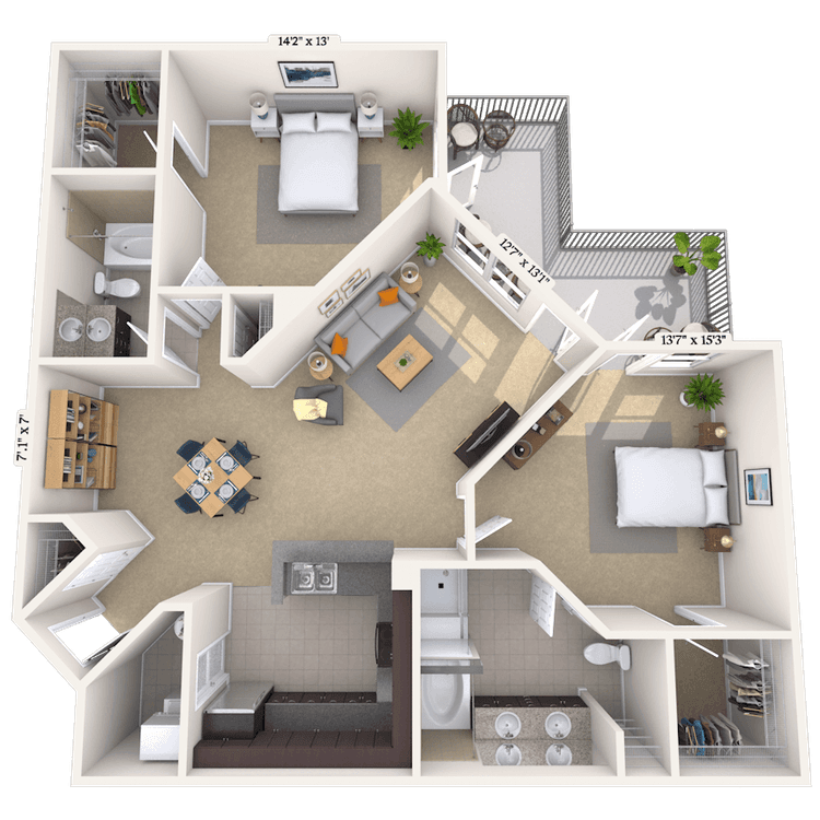 Floorplan image of unit 01115