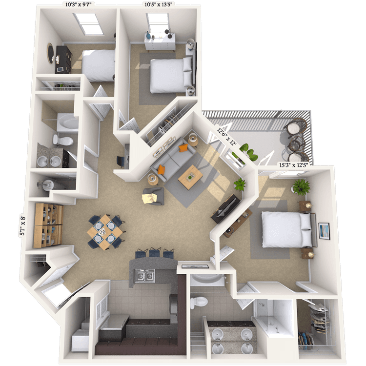 Floorplan image of unit 01180