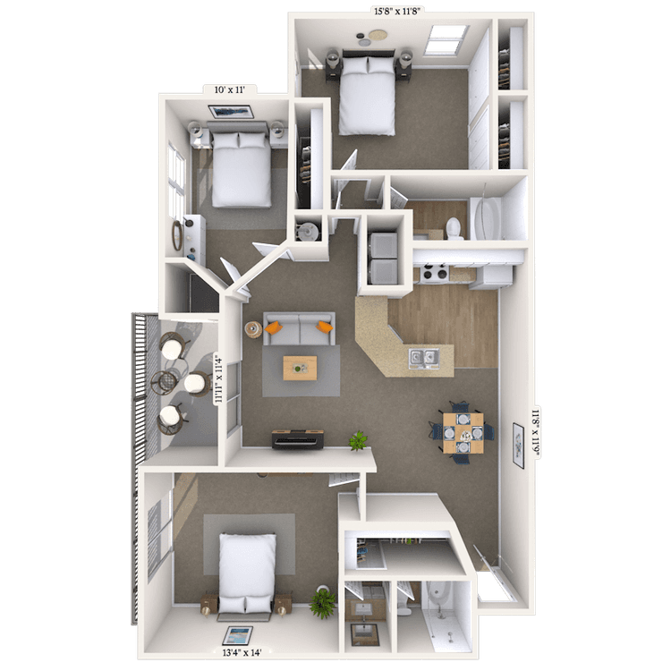 Floorplan image of unit 0107