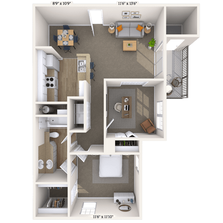 Floorplan image of unit 0524