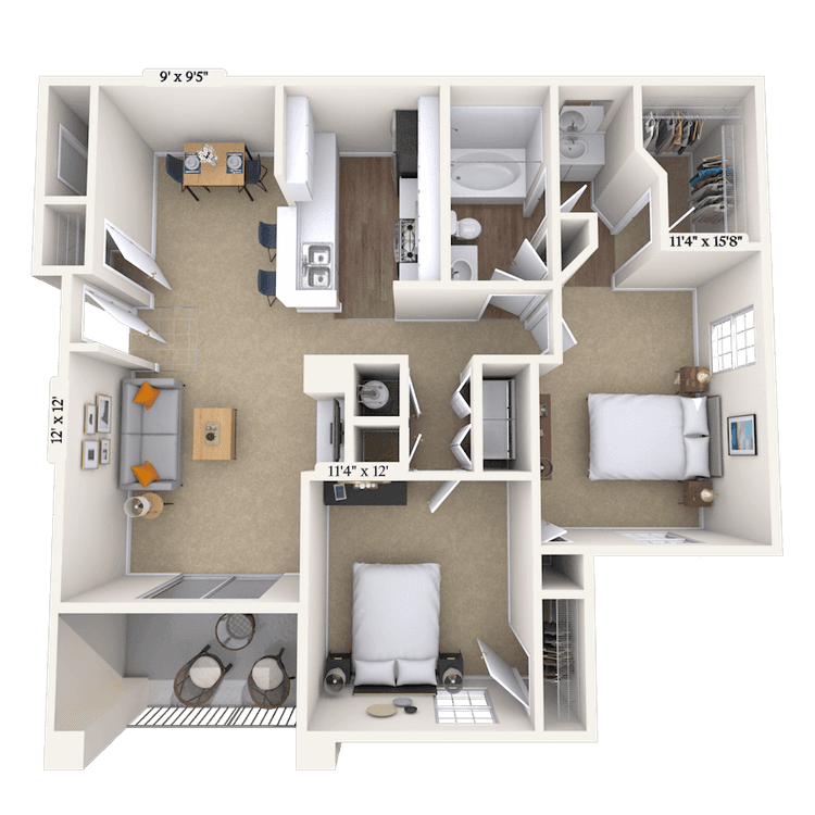 Floorplan image of unit 11116