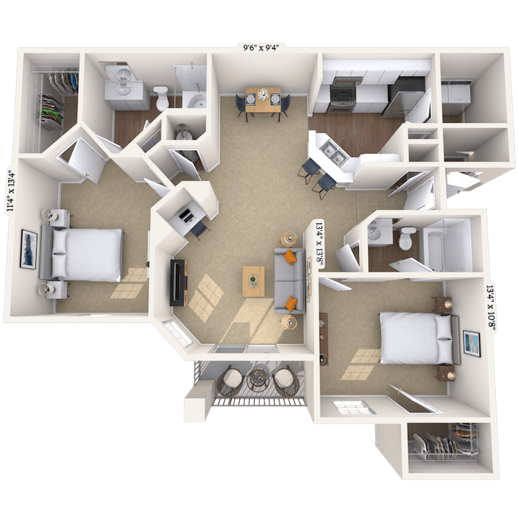 Floorplan image of unit 11013