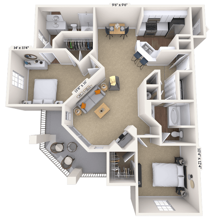 Floorplan image of unit 1909